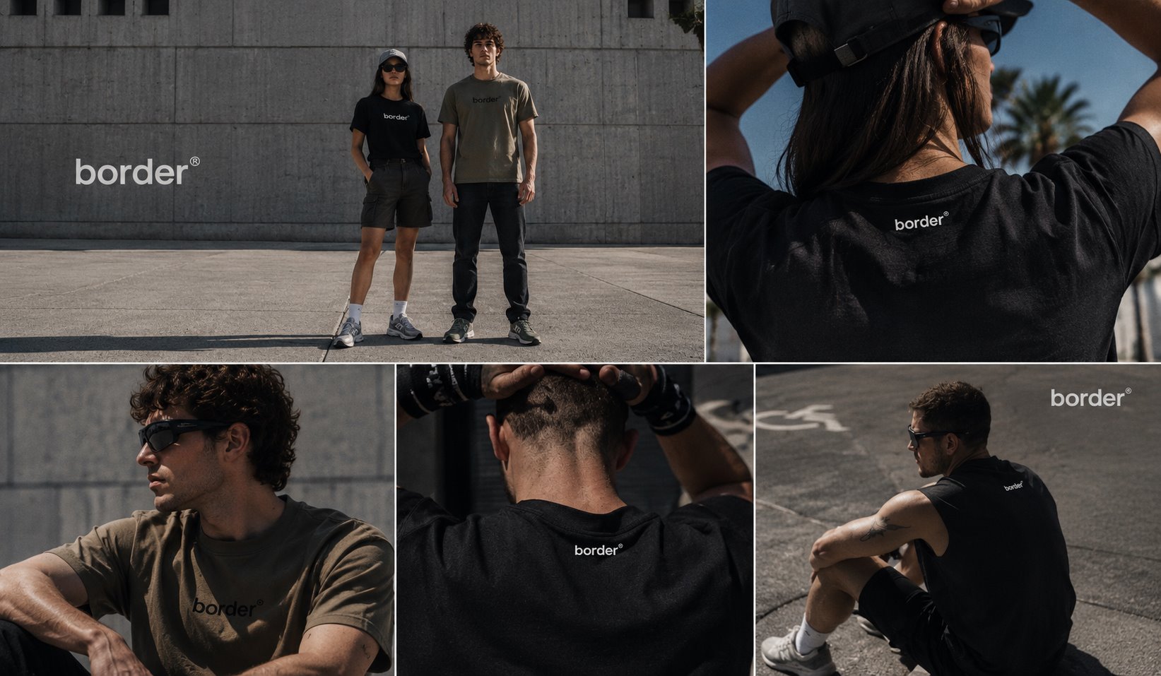 Personas usando remeras border. en la ciudad